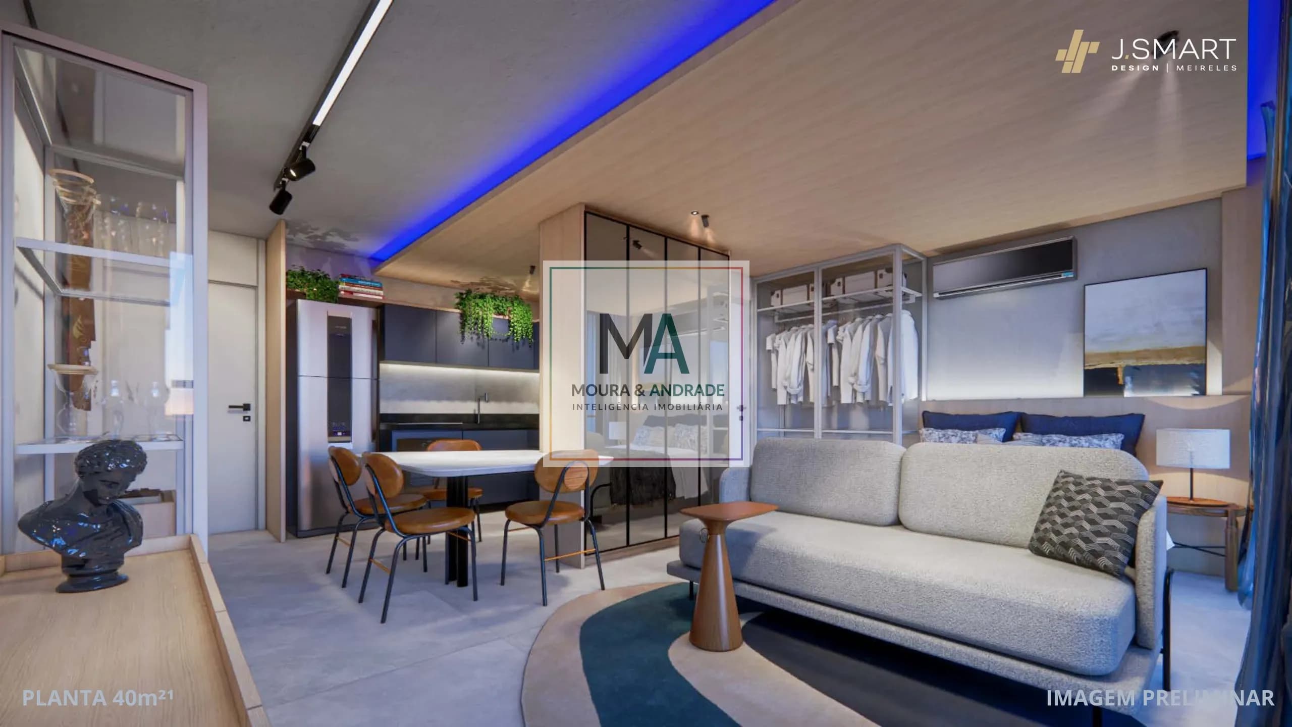Apartamento com 3 quartos e 2 vagas de garagem.